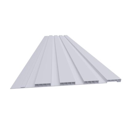 Painel Ripado 3D Plasbil Branco 250 × 10 mm – 3 m
